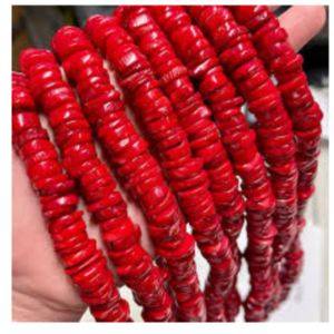 Natural coral heishi beads