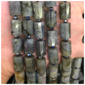 Labradorite Faceted Cylinder Beads