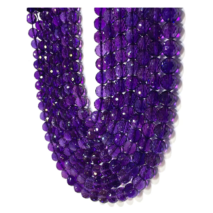 Natural African Amethyst roundella Smooth Beads